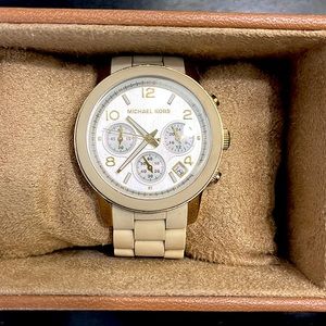 Michael Kors white watch in original box (needs battery, works)